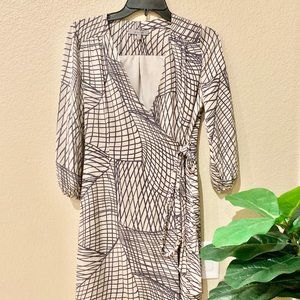 Knee-length silk dress, size 2